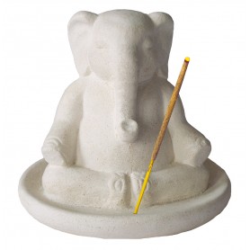 Räucherstäbchenhalter "Elefant meditierend" Resin 10cm