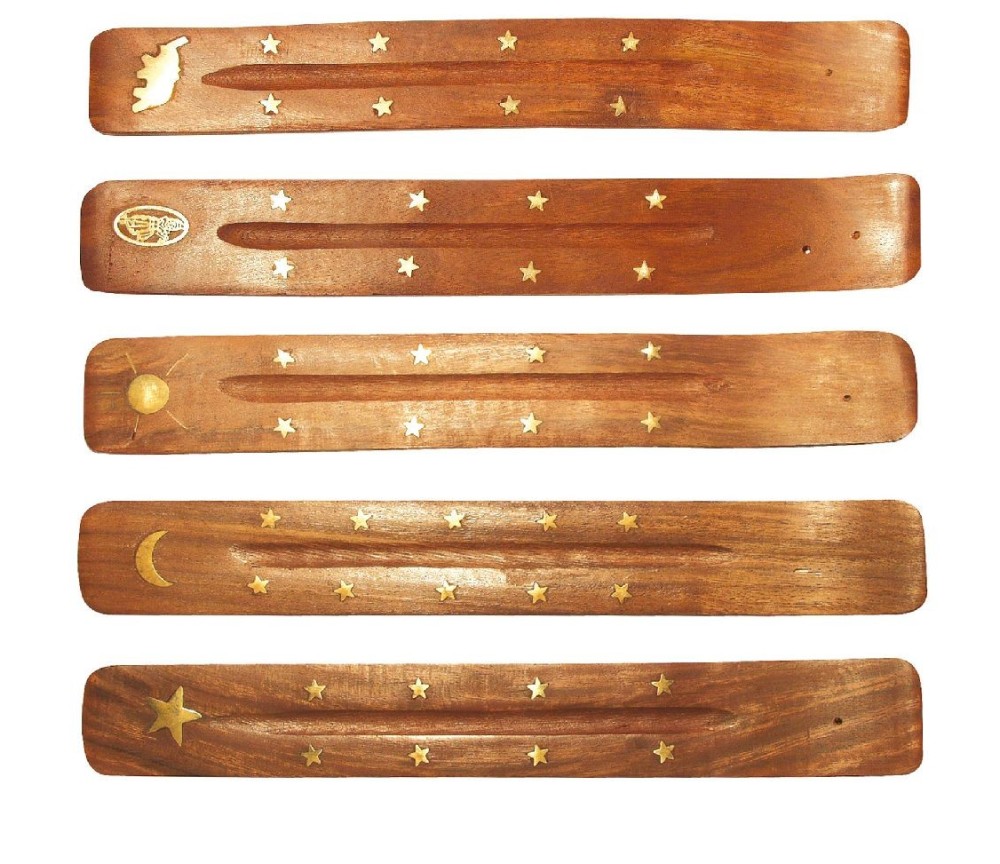 Räucherstäbchenhalter "India" Holz länglich 26cm