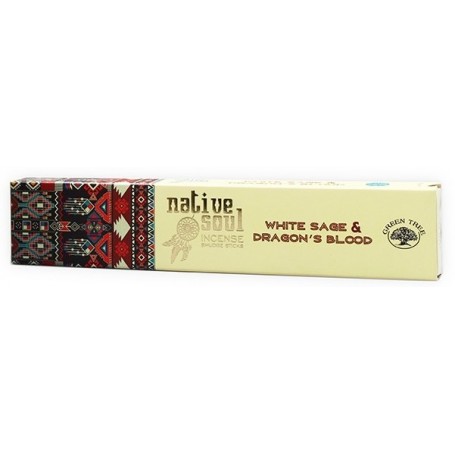 Green Tree Native Soul Incense "White Sage & Dragons Blood" 15gr.