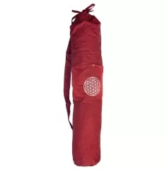 Yogatasche "Blume des Lebens" Baumwolle maroon 20x80cm