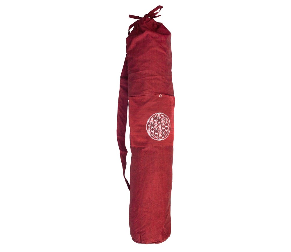 Yogatasche "Blume des Lebens" Baumwolle maroon 20x80cm