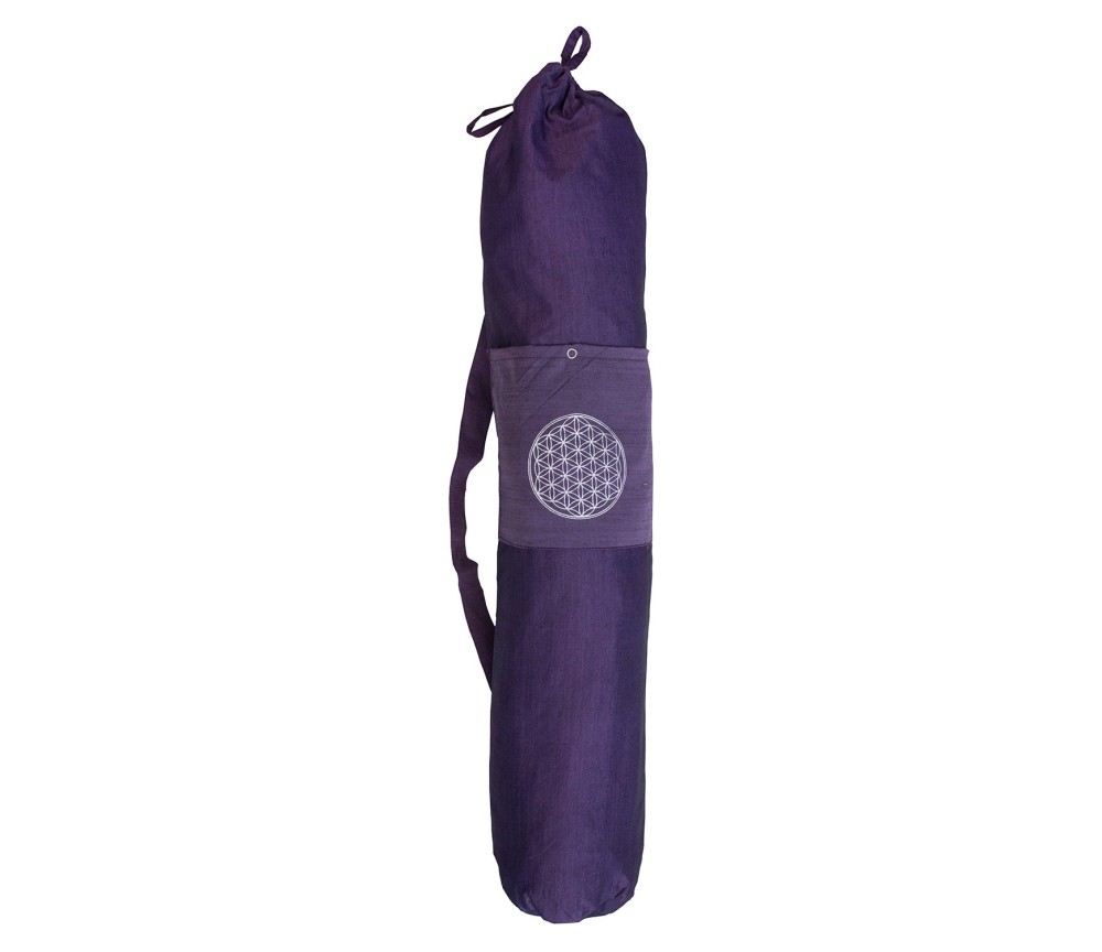 Yogatasche "Blume des Lebens" Baumwolle purple 20x80cm