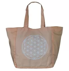 Umhängetasche "Blume des Lebens" Baumwolle/Polyester orange 48x33cm