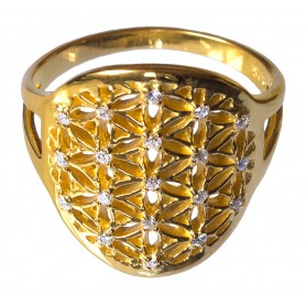 Ring "Blume des Lebens" Silber 925 vergoldet 2