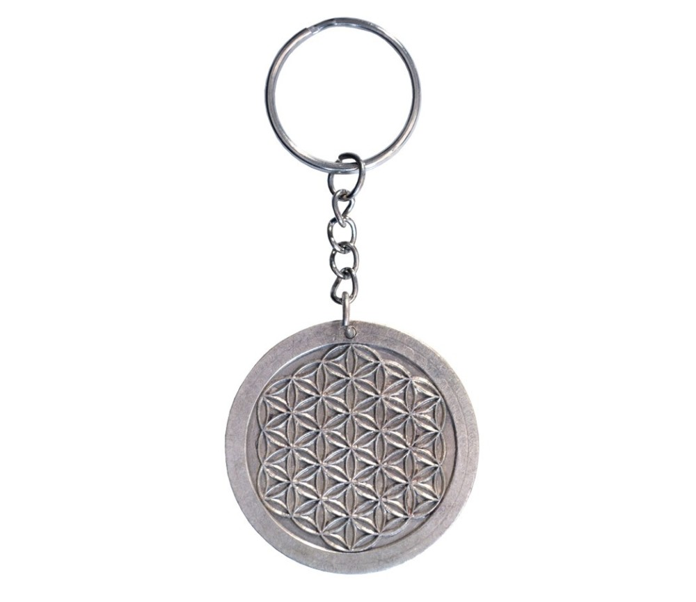 SchlüsselAnhänger -  Blume des Lebens- Kupfer verzinnt
