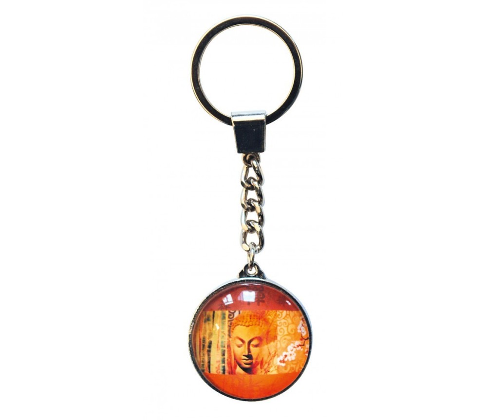 SchlüsselAnhänger -  Buddha- Glas orange 3cm