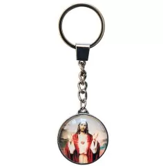 SchlüsselAnhänger - Jesus- Glas bunt 3cm