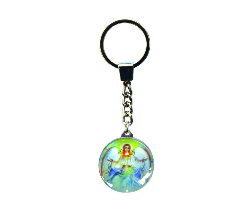 SchlüsselAnhänger - Engel- Glas blau 3cm