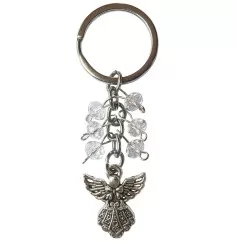 Schlüsselanhänger "Schutzengel" Glaskristalle mit Metall Anhänger, 9cm