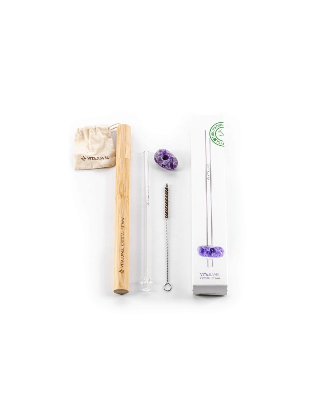 VitaJuwel - Trinkhalm Crystal Straw - Amethyst