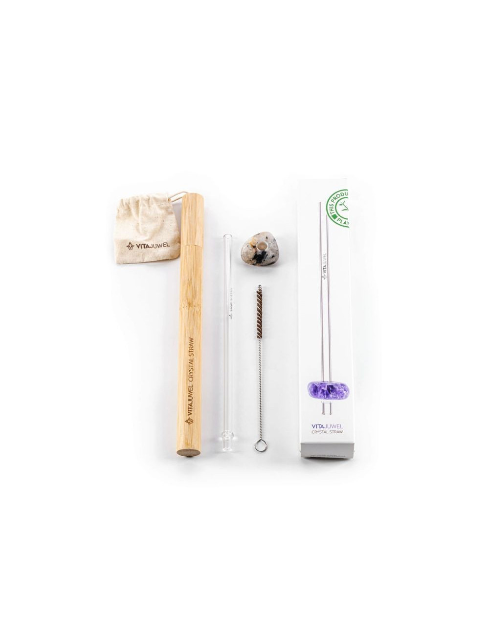 VitaJuwel - Trinkhalm Crystal Straw - Turmalinquarz