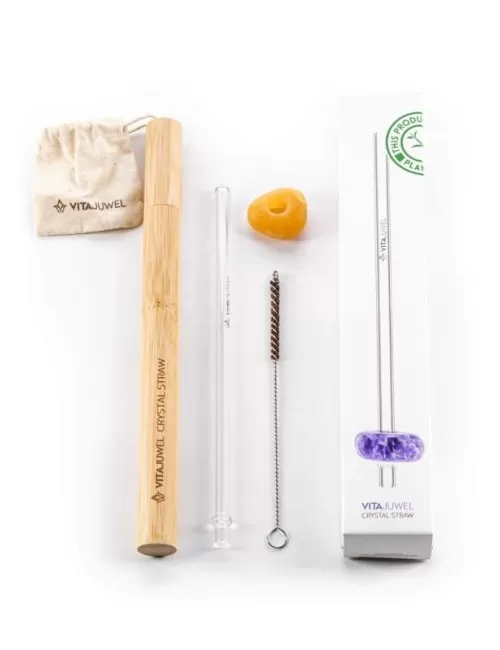 VitaJuwel - Trinkhalm Crystal Straw - Orangencalcit