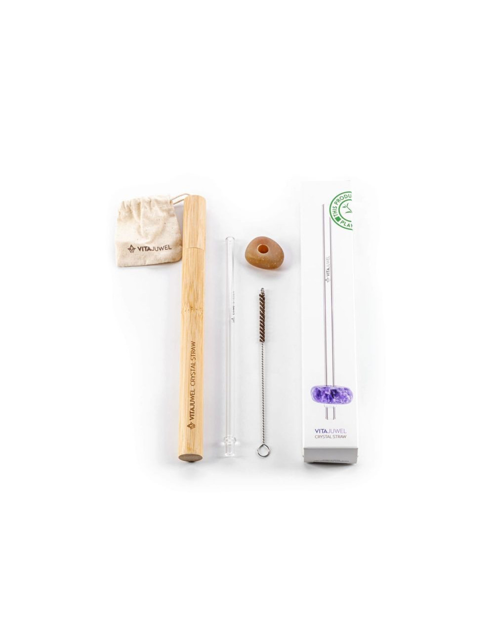 VitaJuwel - Trinkhalm Crystal Straw - Karneol