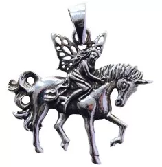 Anhänger - Einhorn mit Elfe- 925 Silber 6,3g