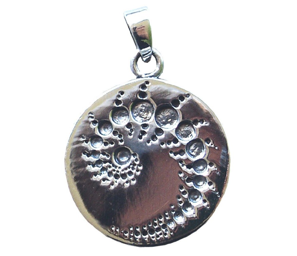 Anhänger -  Kornkreis Julia-Fraktal- 925 Silber 3,0cm 8,5g