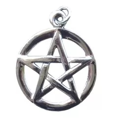 Anhänger - Pentagramm im Kreis- 2,5cm 925 Silber 4,5g