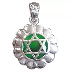 Anhänger - Anahatam Chakra- Zirkon 925 Silber 4,4g