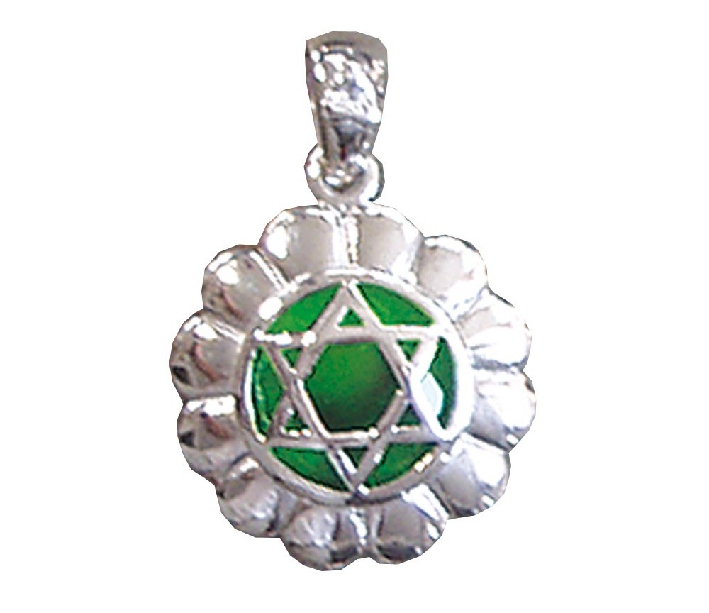Anhänger -  Anahatam Chakra- Zirkon 925 Silber 4,4g