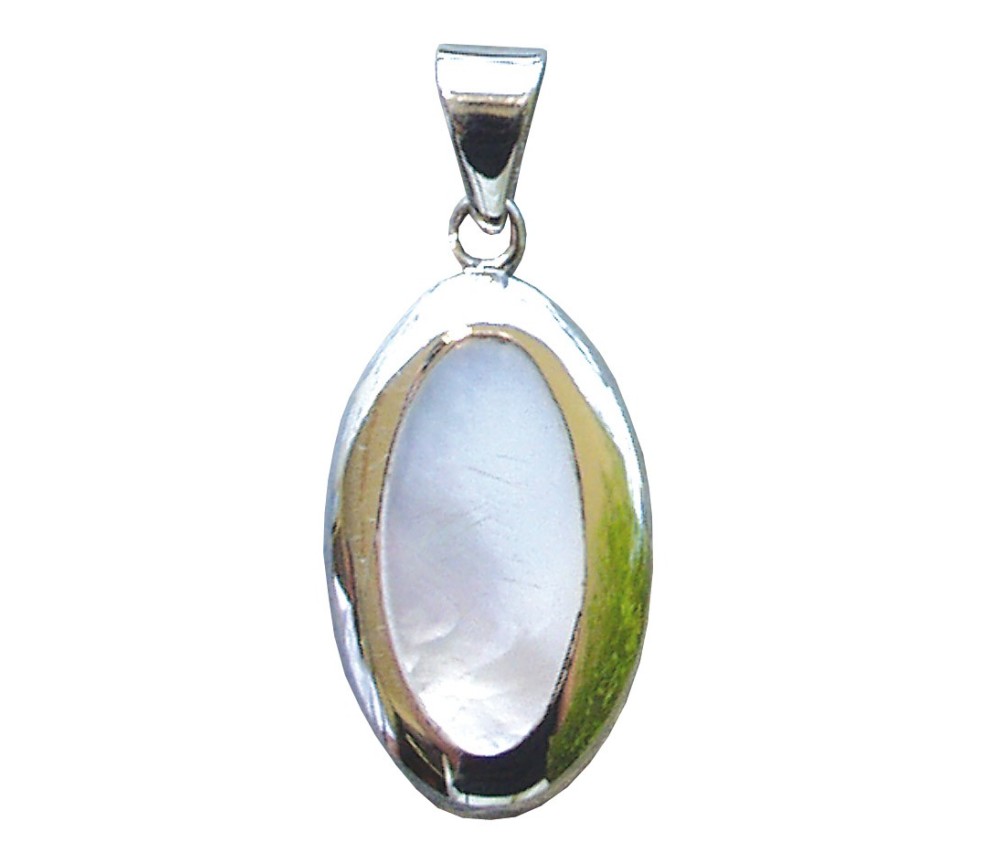 Anhänger -  Perlmutt Oval- 2,5cm 925 Silber