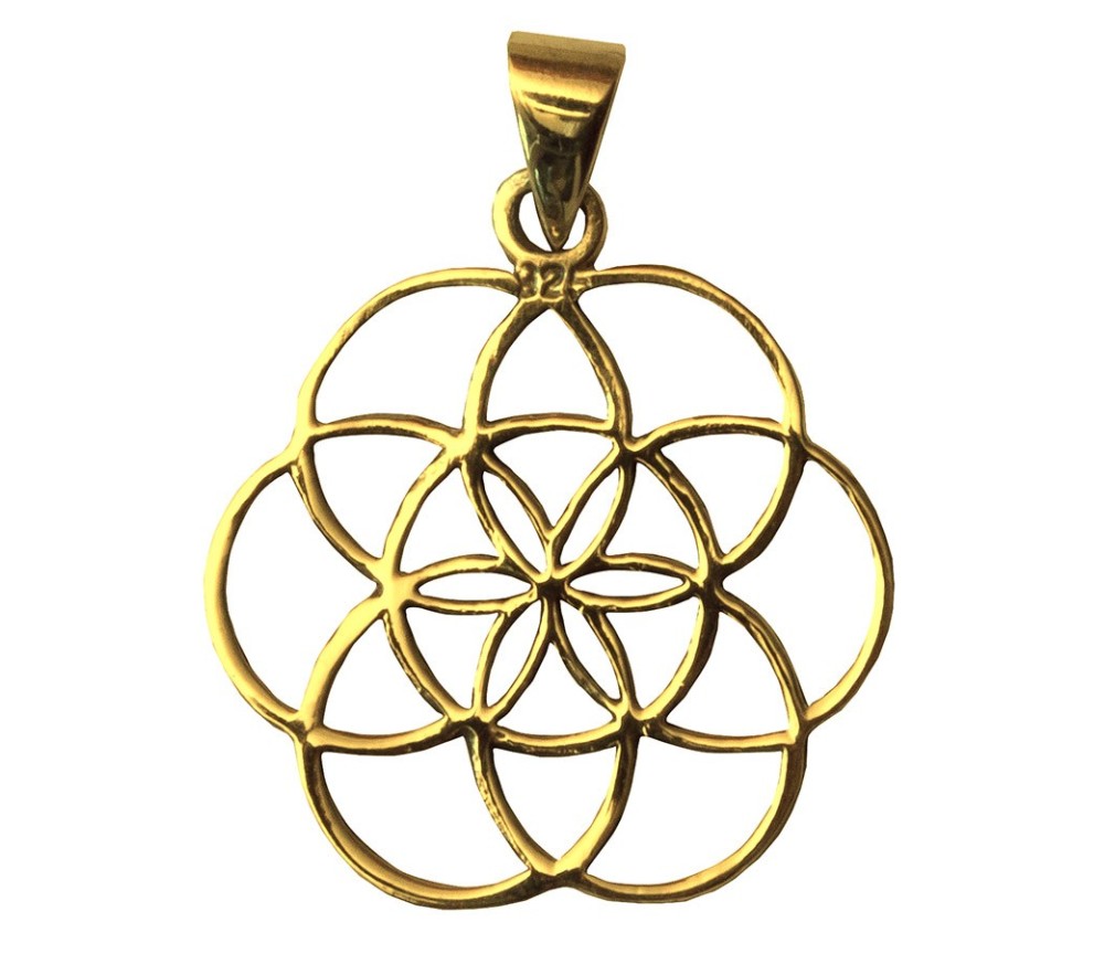 Anhänger -  Saat des Lebens- Messing 1,5g 2cm