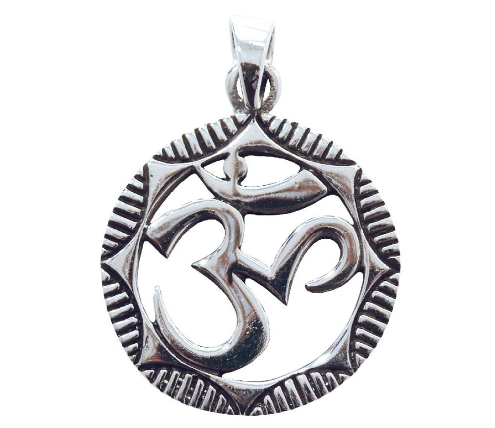 Anhänger -  Om im Lotus- 2,5cm 925 Silber 6,7g