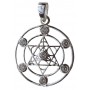 Anhänger "Merkabah mit 7 Zirkonia" Silber 925 3cm