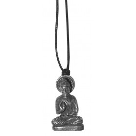 Halskette "Buddha" Messing silberfarben 3cm