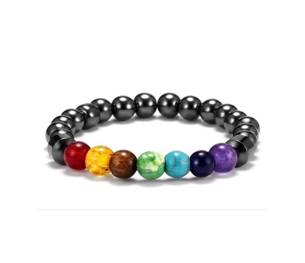 Armband "Magnetic Stone" Chakra Edelsteine 6cm flexibel