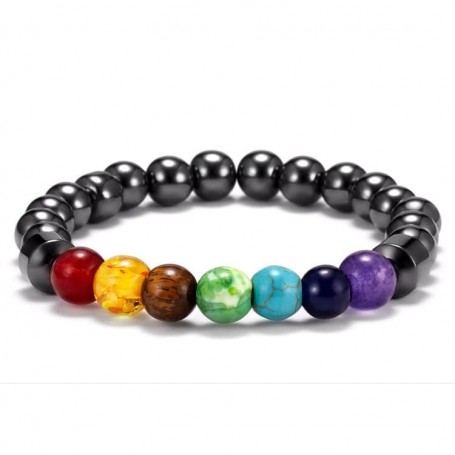 Armband "Magnetic Stone" Chakra Edelsteine 6cm flexibel