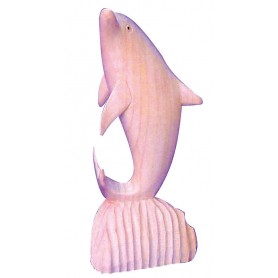 Standdelphin Holz natur 15cm