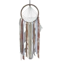 Traumfänger "Diamond" Leder 22cm mit Synthetic und Brokatfäden, 22x80cm
