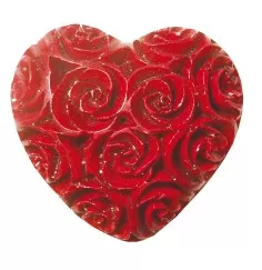 Herz " Rose " Speckstein rot 6x6cm