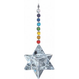 Suncatcher "Rainbow Merkabah"mit 60mm Kristall Merkabah