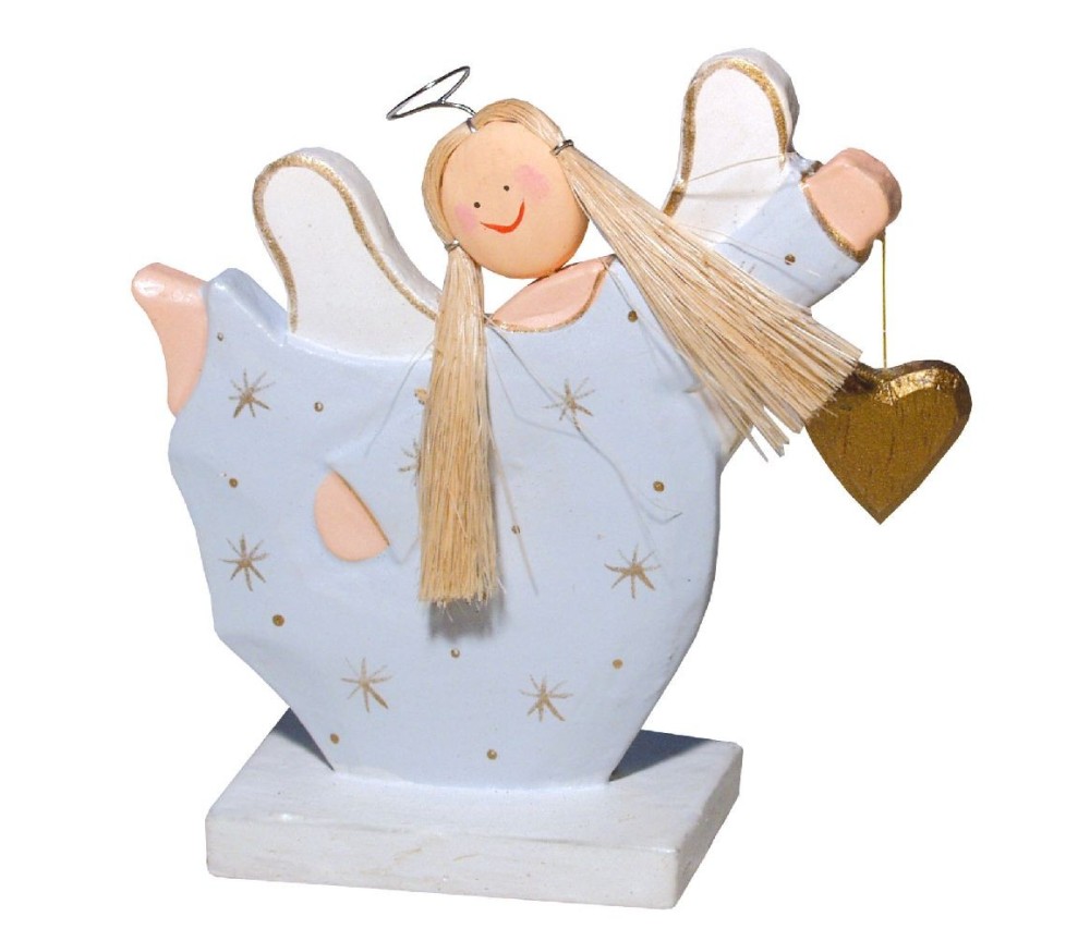 "Schutz(b)engel mit Herz tanzend" Holz bunt 9x9cm