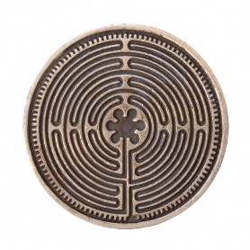 Glücksmünze "Labyrinth Chartres" Kupfer verzinnt 4cm