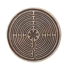Glücksmünze "Labyrinth Chartres" Kupfer verzinnt 4cm