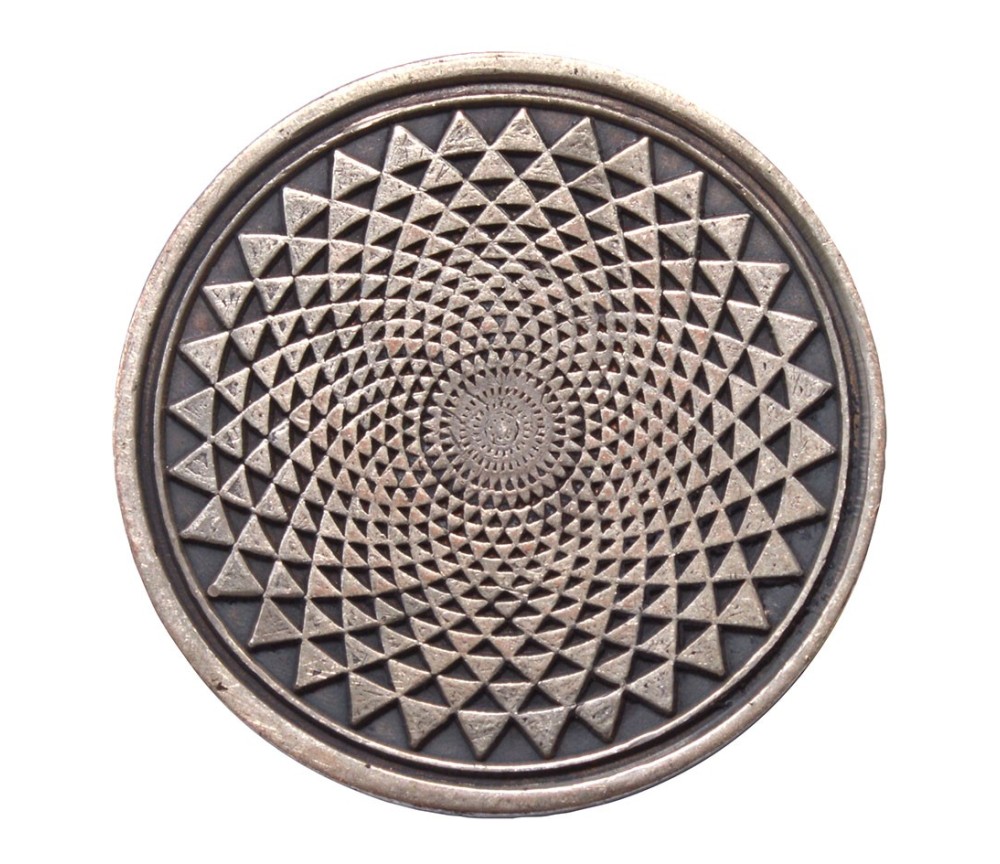 Glücksmünze "Sahasrara" Kupfer verzinnt 4cm