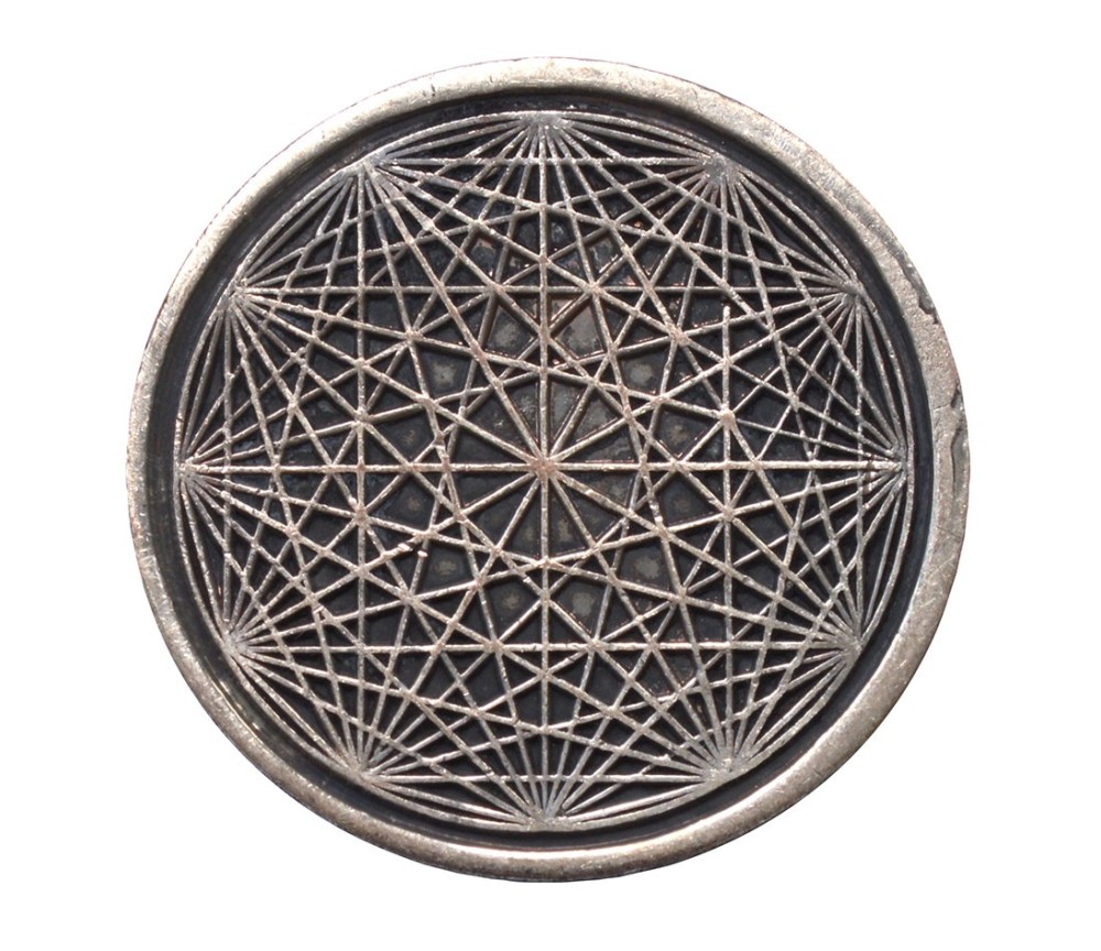 Glücksmünze "Kosmos" Kupfer verzinnt 4cm