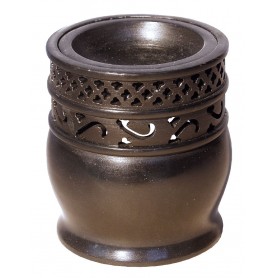 Aromalampe "Zylinder Jali" Black Stone 9x10cm