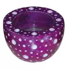 Teelicht Speckstein lila 6cm