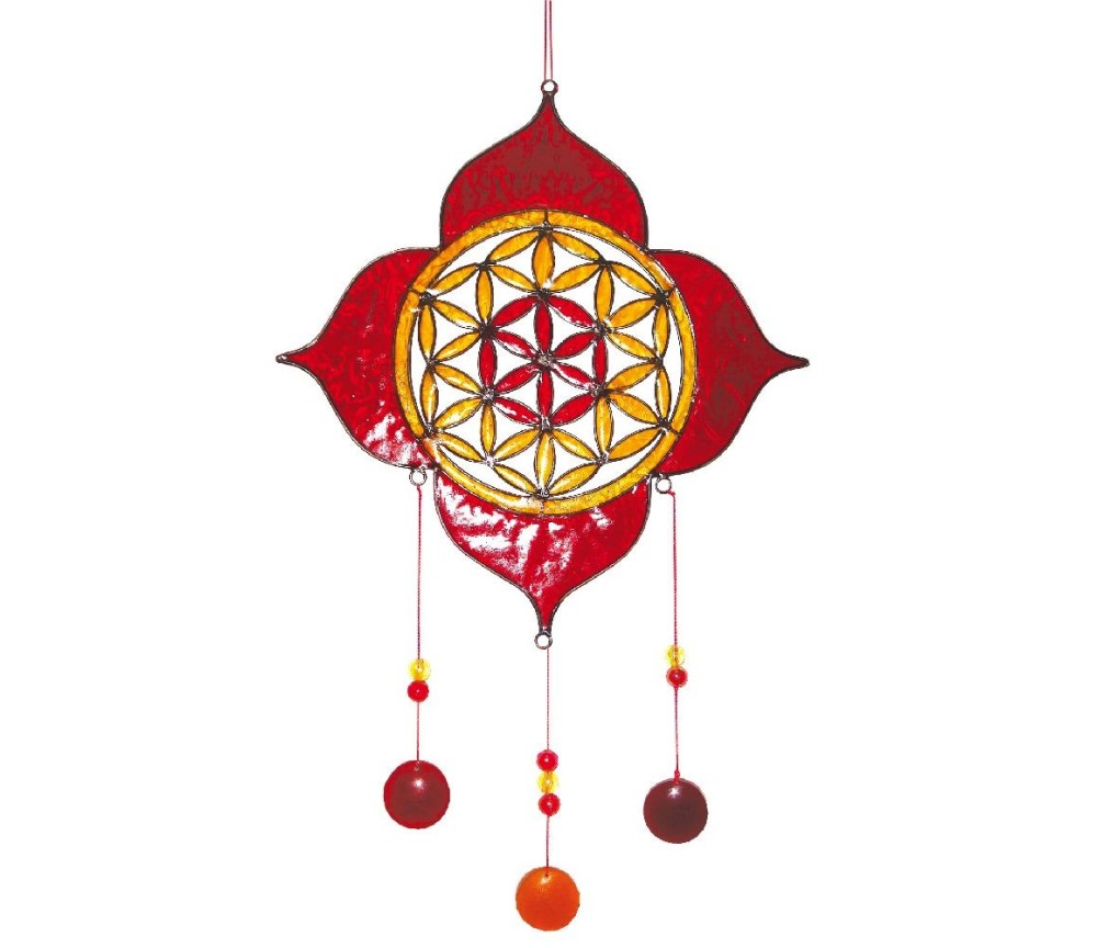 Spiritcatcher "Lotus BDL" Fiberglas rot 20x30cm