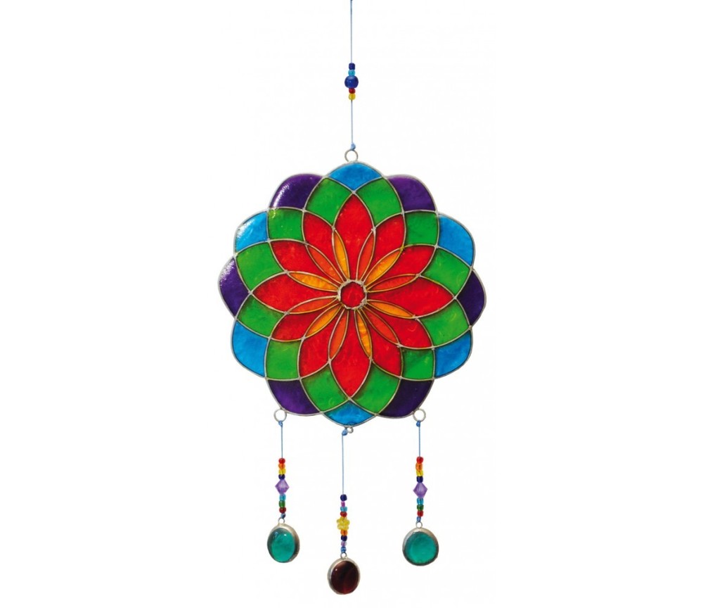 Suncatcher "Mandala" Fiberglas bunt 25cm