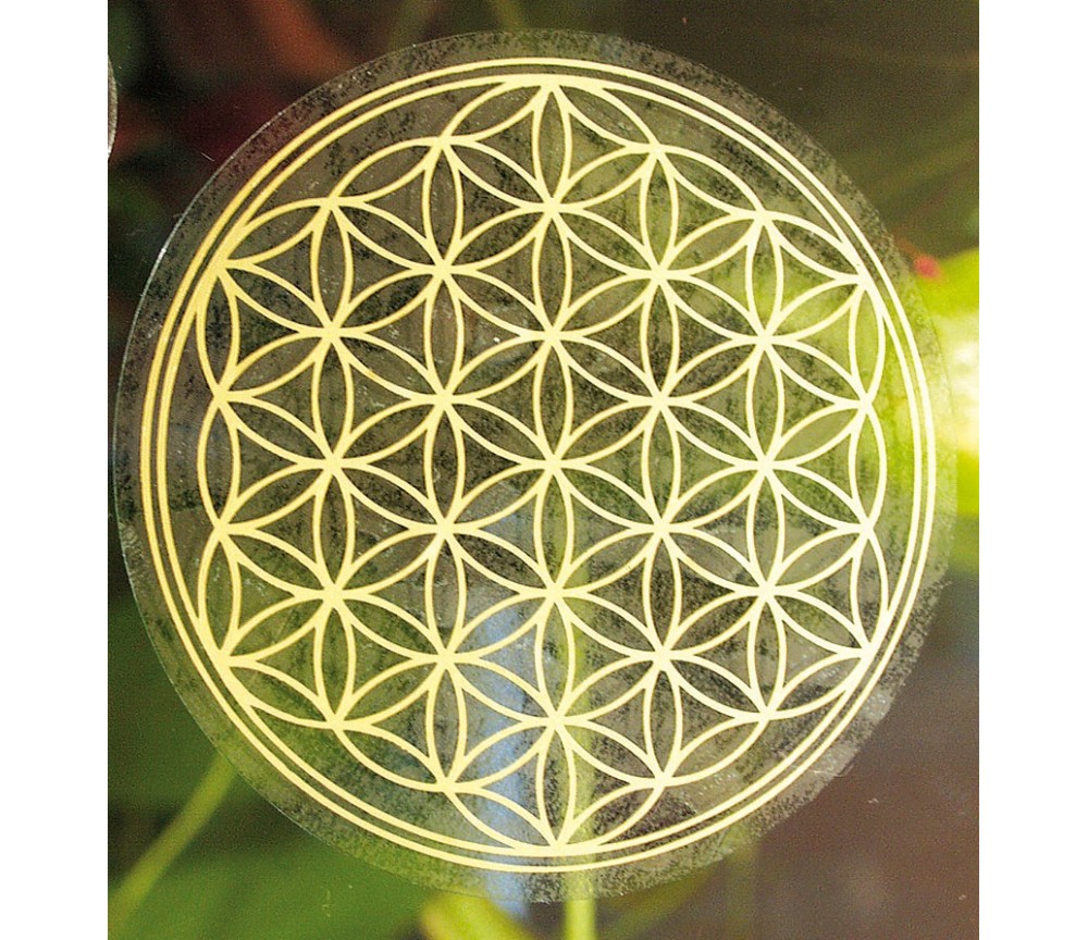 Aufkleber "Blume des Lebens" Kunststoff 2x3cm & 9 cm VE3