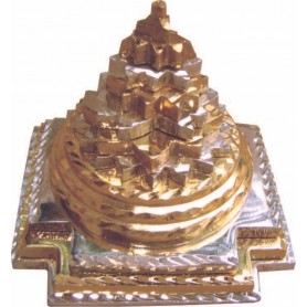 Meru Chakra aus Kupfer versilbert und vergoldet 15cm