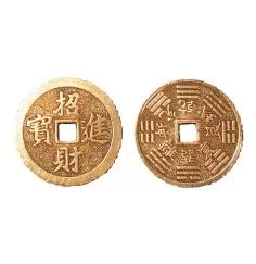 Chines. Münze einzeln Messing verzinnt 38mm