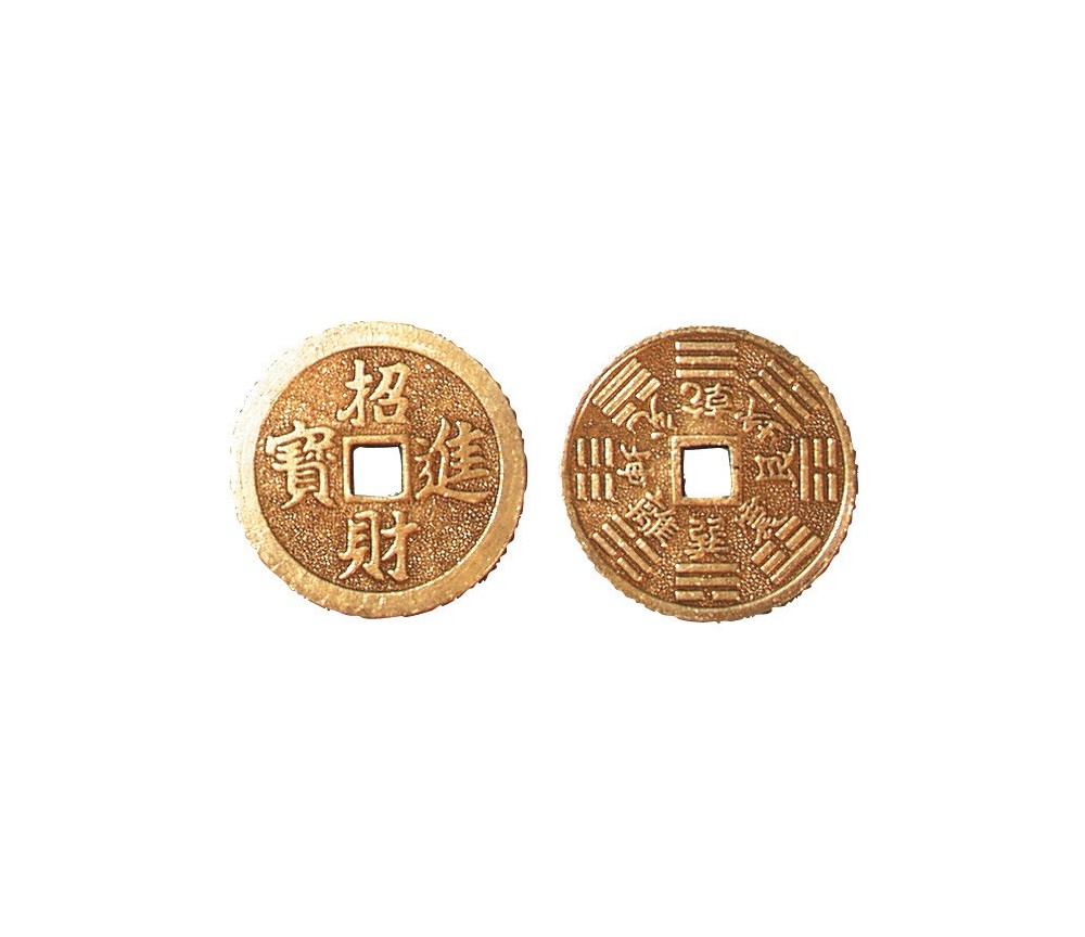 Chines. Münze einzeln Messing verzinnt 38mm