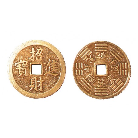 Chines. Münze einzeln Messing verzinnt 38mm