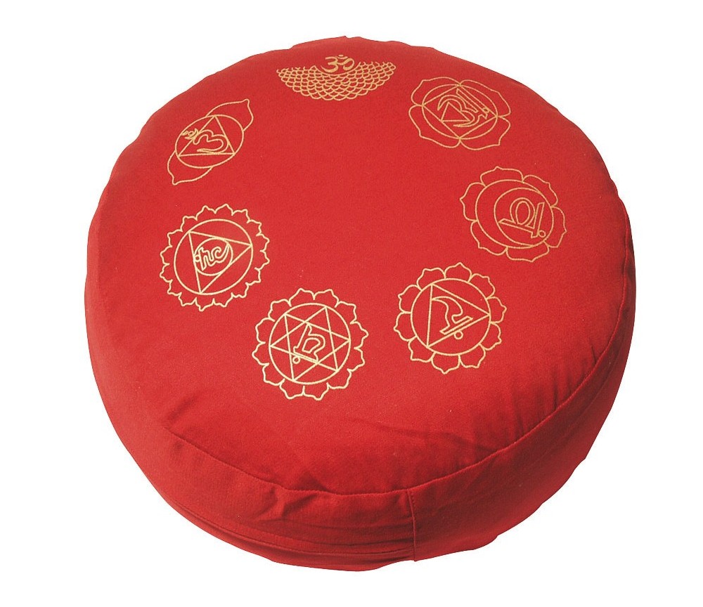 Meditationskissen mit Inlet "7 Chakren" Baumwolle(80%), Polyester(20%) rot