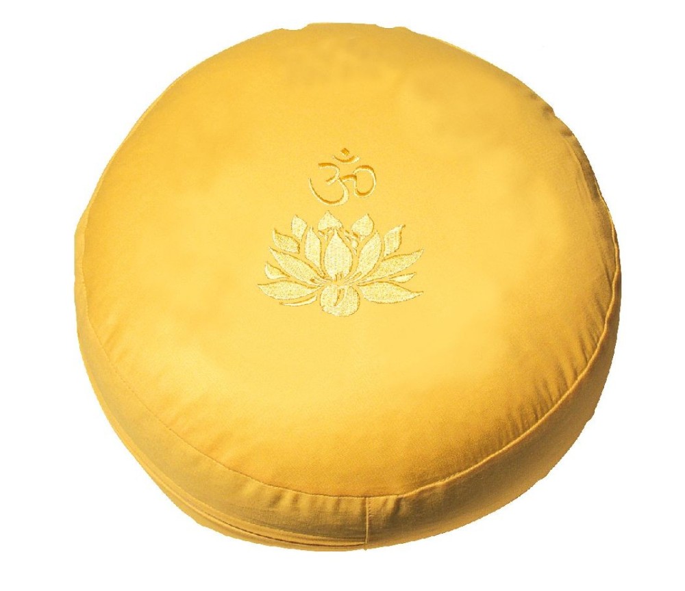 Meditationskissen mit Inlet "Lotus Om" Baumwolle(80%), Polyester(20%) goldgelb