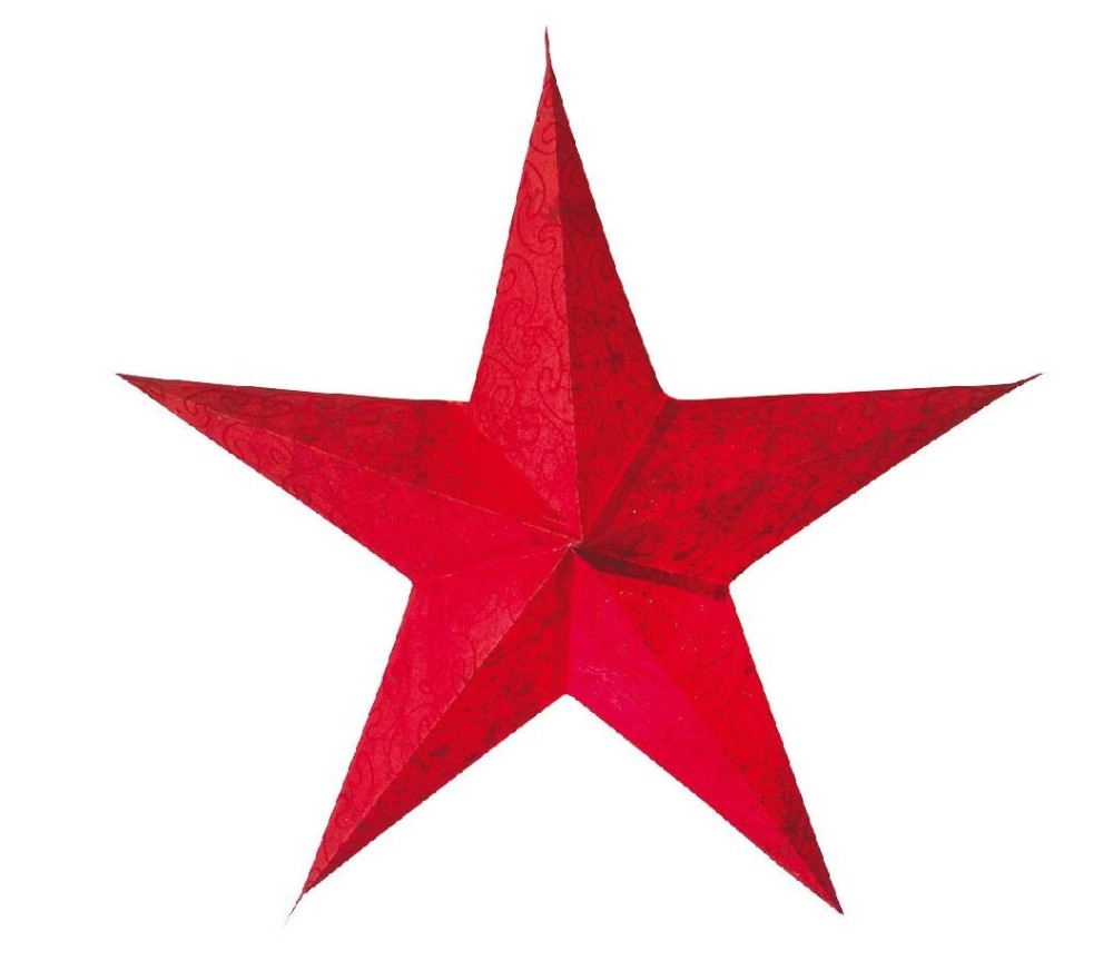 Papierstern 5-zackig "Ambient" rot